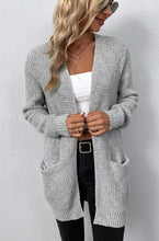 Load image into Gallery viewer, Open front waffle sweater cardigan
