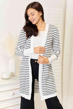 Load image into Gallery viewer, Double Take Striped Open Front Longline Cardigan
