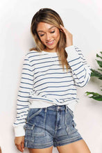 Load image into Gallery viewer, Double Take Striped Long Sleeve Round Neck Top
