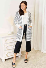 Load image into Gallery viewer, Double Take Striped Open Front Longline Cardigan
